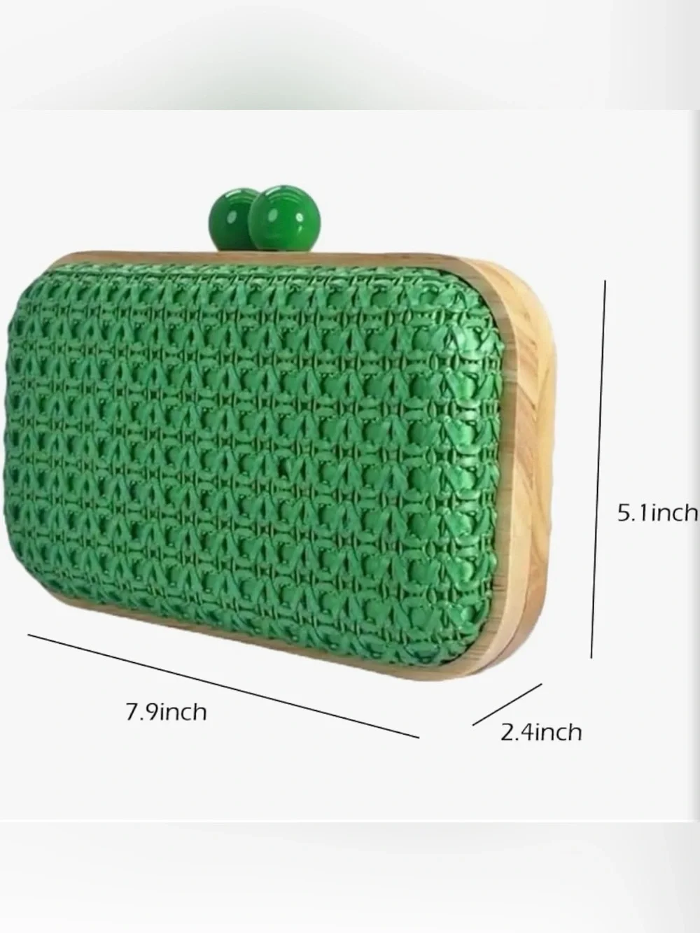 NEW Green Woven Clutch Bag